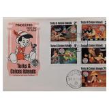 Turks & Caicos 1980 Pinocchio Souvenir First...