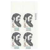 Sidney Lanier American Poet Plate Block