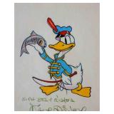 Donald Duck sketch signed by Walt Disney