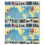 1992 WW II 1942 Into the Battle - 20 Stamp Sheet