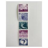 Set of 5 55 cent Swedish winter sports stamps