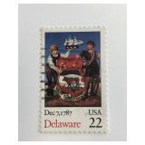 1987 22c Delaware Bicentenary Statehood Stamp