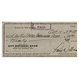 Paul Williams signed 1977 check