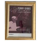 Terry Gibbs signed concert poster in custom frame