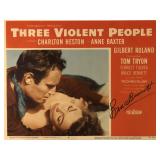 Three Violent People signed lobby card