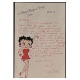 Keisha signed letter on Betty Boop stationary