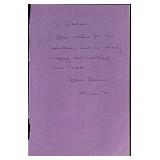 The Jack Benny Show Joan Benny Signed Letter