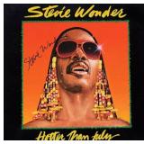 Stevie Wonder signed "Hotter Than July" album