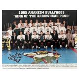 1995 Anaheim Bullfrogs signed team photo