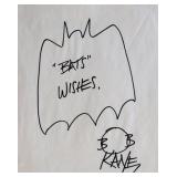 Batman Bob Kane original hand drawn signed sketch