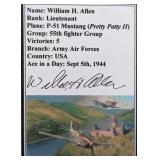 William  H.  Allen signed Wolrld War ll Ace card