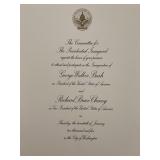 Bush, Cheney 2005 Inauguration Invitation