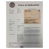 Thomas Edison signed letter holder. GFA...