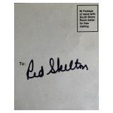 Red Skelton signed postcard
