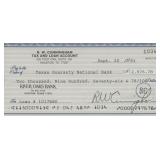 Apollo 7 Astronaut Walter Cunningham signed check