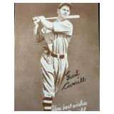 HOF Cleveland Indians Earl Averill Signed Postcard