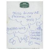 Logans Run George Clayton Johnson signed note