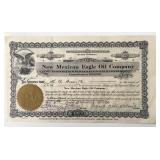 1926 New Mexican Eagle Oil Company Signed Stock...