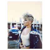 Pink facsimile signed  photo