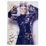 Pink facsimile signed photo