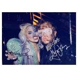 Lady Gaga and Elton John facsimile signed photo