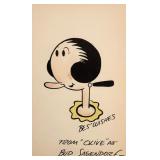 Popeye Olive Oyl Bud Sagendorf signed sketch