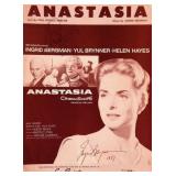 Ingrid Bergman and Yul Brynner signed sheet music