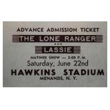 The Lone Ranger Clayton Moore signed ticket stub