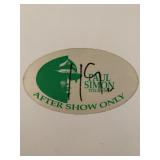 Paul Simon 1991 Tour After Show Pass