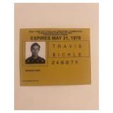Taxi Driver Travis Bickle drivers license ID prop