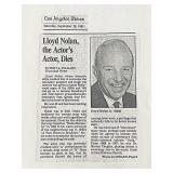 Lloyd Nolan obituary