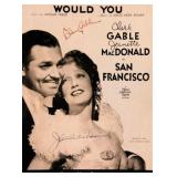 Jeanette MacDonald and Clark Gable signed sheet...