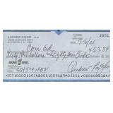 Brooklyn Dodgers Andrew Pafko signed check