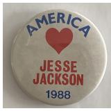 1988 America Loves Jesse Jackson campaign pin