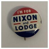 Nixon-Lodge  vintage campaign pin