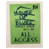 House of Blues Sunset Strip 1994 Backstage Pass