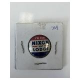 Nixon-Lodge presidential campaign pin