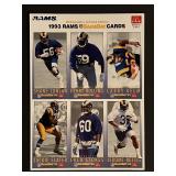 1993 Rams Football Uncut Card Sheet