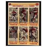 1993 Chiefs Football uncut  card sheet