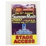 15th Annual Summer Rush Backstage Pass