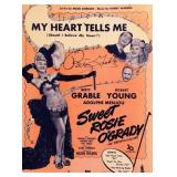 Betty Grable signed sheet music