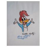 Woody Woodpecker sketch signed by Walter Lantz
