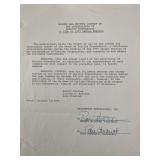 Robert Mitchum signed Dorlite Corporation Document