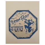 Bryan Ferry 1988 Aftershow Guest Pass