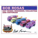 Hot Wheels designer Bob Rosas signed photo. JSA...