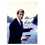 James Bond Roger Moore facsimile signed movie...