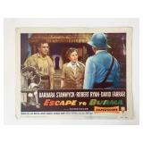 Escape to Burma original 1955 vintage lobby card