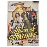 Affairs of Geraldine 1946 vintage movie poster
