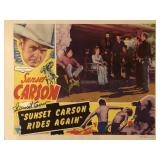 Sunset Carson Rides Again signed lobby card