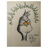 Dr. Seuss hand drawn and signed sketch